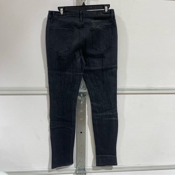 *$590 NWT RtA BLACK WAX DESIGNER CROSS JEANS SZ 32